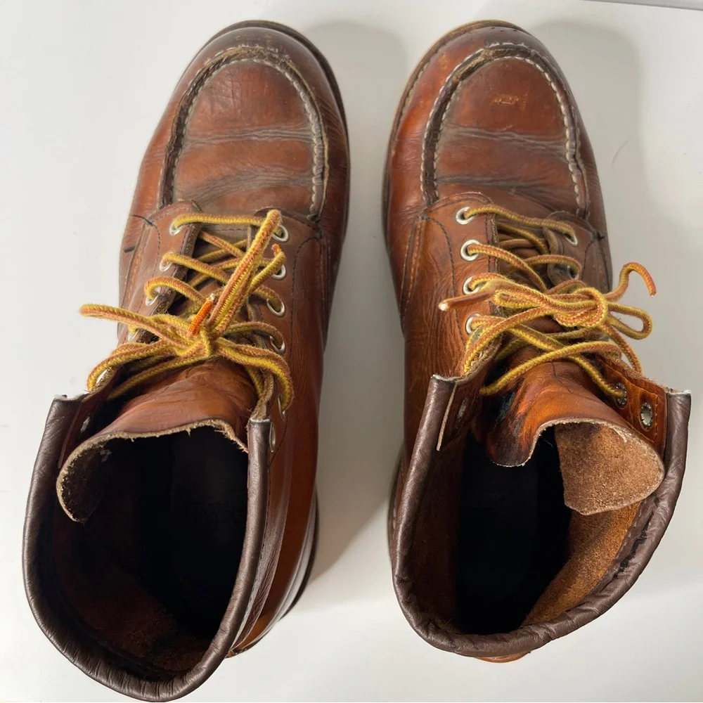 Red Wing CLASSIC MOC 865 BOOT IN ORO LEGACY LEATHER Size 9.5 DISTRESSED - Picture 12 of 15